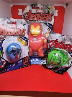 3 NEW Marvel Avengers Toys Putty, Bop Ball Splat Ball Iron Man HULK Captain Amer